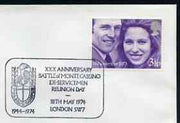 Postmark - Great Britain 1974 card bearing special cancellation for 30th Anniversary of Battle of Monte Cassino, Reunion Day