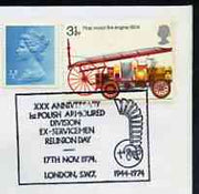 Postmark - Great Britain 1974 cover bearing special cancellation for 30th Anniversary of Polish Armoured Division