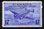 Canada 1942-43 Special Delivery 17c blue (Lockheed) unmounted mint, SG S14*