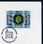 Postmark - Great Britain 1977 card bearing illustrated cancellation for Queen's Silver Jubilee Royal Visit to Windsor