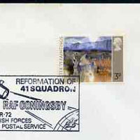 Postmark - Great Britain 1972 cover bearing special cancellation for Reformation of 41 Squadron, RAF Coningsby (BFPS)