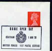 Postmark - Great Britain 1972 cover bearing illustrated cancellation for RSME Open Day, Chatham (BFPS)