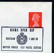 Postmark - Great Britain 1972 cover bearing illustrated cancellation for RSME Open Day, Chatham (BFPS)