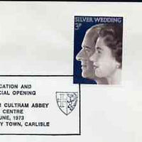 Postmark - Great Britain 1973 cover bearing illustrated cancellation for Official Opening of Holm Cultram Abbey Arts Centre