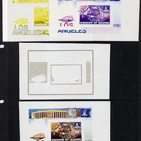 Lesotho 1984 Los Angeles Olympic Games (Olympic Flame & Flags) m/sheet the set of 4 imperf progressive proofs comprising various single & multiple combination composites, extremely rare (as SG MS 595)