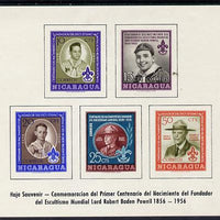 Nicaragua 1957 Birth Centenary of Lord Baden Powell imperf m/sheet, SG MS 1267a