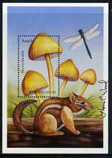 Angola 1999 Mushrooms perf m/sheet (Mycena lilacifolia) signed by Thomas C Wood the designer, unmounted mint SG MS 1510b