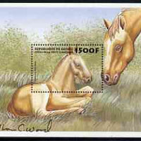 Guinea - Conakry 1999 Horses 1500f perf m/sheet (Thorough Colt) signed by Thomas C Wood the designer, Sc 1516