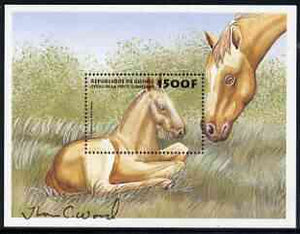 Guinea - Conakry 1999 Horses 1500f perf m/sheet (Thorough Colt) signed by Thomas C Wood the designer, Sc 1516