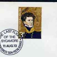 Postmark - Great Britain 1972 cover bearing special cancellation for Last Flight of the Sycamore (BFPS)