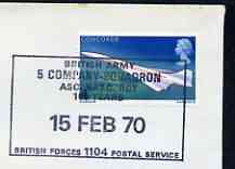 Postmark - Great Britain 1970 cover bearing special cancellation for British Army 5 Company Squadron, 100 Years (BFPS)