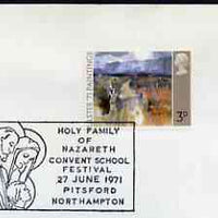 Postmark - Great Britain 1971 cover bearing illustrated cancellation for Holy Family of Nazareth Convent School Festival