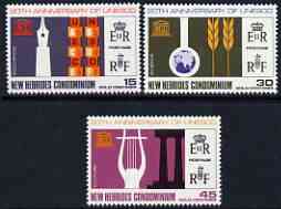 New Hebrides - English 1966 UNESCO set of 3 unmounted mint, SG 122-24