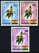 Ghana 1971 Lord Boyd Orr opt on Freedom From Hunger perf set of 3 unmounted mint (only a limited number of sets sold)