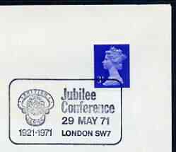 Postmark - Great Britain 1971 cover bearing illustrated cancellation for Royal British Legion, Jubilee Conference