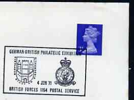 Postmark - Great Britain 1971 cover bearing illustrated cancellation for German-British Philatelic Exhibition (BFPS)