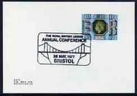 Postmark - Great Britain 1977 card bearing illustrated cancellation for Royal British Legion Conference (Bristol)