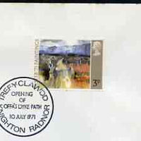 Postmark - Great Britain 1971 cover bearing special cancellation for Opening of Offa's Dyke Path, Knighton Radnor