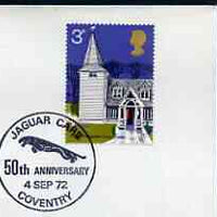 Postmark - Great Britain 1972 cover bearing illustrated cancellation for Jaguar Cars 50th Anniversary, Coventry