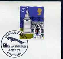 Postmark - Great Britain 1972 cover bearing illustrated cancellation for Jaguar Cars 50th Anniversary, Coventry