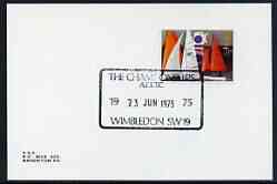 Postmark - Great Britain 1975 card bearing special cancellation for All England Lawn Tennis Championship, Wimbledon