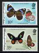 Belize 1978 Belize Defence Force opt (on Butterflies) set of 2 unmounted mint, SG 462-63*