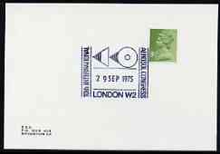 Postmark - Great Britain 1975 card bearing illustrated cancellation for 10th Anniversary Aerosol Congress