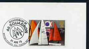 Postmark - Great Britain 1975 card bearing illustrated cancellation for Disbandment of 46 Squadron (BFPS)