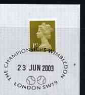 Postmark - Great Britain 2003 cover for the Tennis Championships with special Illustrated Wimbledon cancel