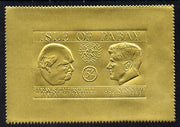 Pabay 1967 Churchill & Kennedy 5s larger format embossed in gold foil unmounted mint (Rosen PA65)