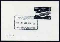 Postmark - Great Britain 1976 card bearing special cancellation for All England Lawn Tennis Championship, Wimbledon