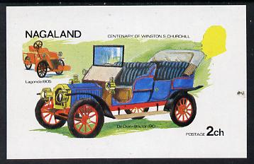 Nagaland 1974 Vintage Cars (Churchill Birth Centenary - Lagonda & De Dion) imperf souvenir sheet (2ch value) unmounted mint