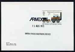 Postmark - Great Britain 1975 cover bearing special cancellation for Armex '75 (BFPS)