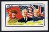 Oman 1974 Churchill Birth Centenary (Flags & Leaders) imperf souvenir sheet (2R value) unmounted mint