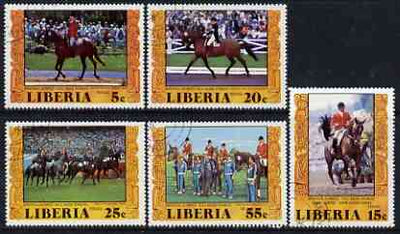 Liberia 1976 Montreal Olympics - Equestrian Gold Medal Winners perf set of 5 fine cds used, SG 1314-18