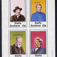 Staffa 1981 Writers (Tennyson, Shaw, Tolstoi & Mark Twain) imperf set of 4 values (10p to 75p) unmounted mint