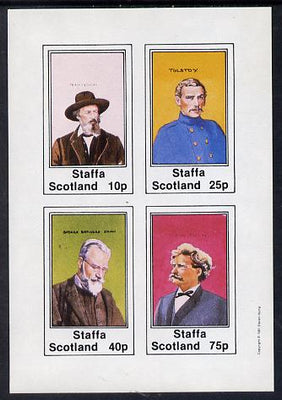 Staffa 1981 Writers (Tennyson, Shaw, Tolstoi & Mark Twain) imperf set of 4 values (10p to 75p) unmounted mint