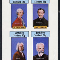 Eynhallow 1981 Composers (Mozart, Strauss, Bach & Tchaikovski) imperf set of 4 values unmounted mint