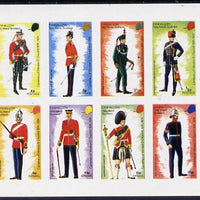 Eynhallow 1974 Churchill Birth Centenary (Military Uniforms) imperf set of 8 values (0.5p to 30p) unmounted mint