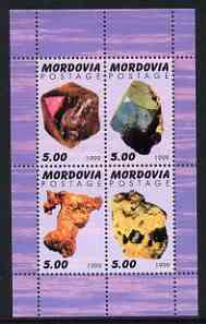 Mordovia Republic 1999 Minerals #1 perf sheetlet containing set of 4 values unmounted mint