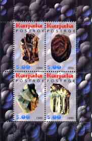 Karjala Republic 1999 Minerals #3 perf sheetlet containing set of 4 values unmounted mint