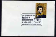 Postmark - Great Britain 1972 cover bearing illustrated cancellation for Royal British Legion Festival of Remembrance (BFPS)