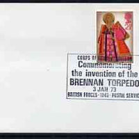 Postmark - Great Britain 1973 cover bearing special cancellation for Corps of Royal Engineers - Commemorating the invention of the Brennan Torpedo (BFPS)