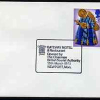 Postmark - Great Britain 1973 cover bearing illustrated cancellation for Gateway Hotel & Restaurant