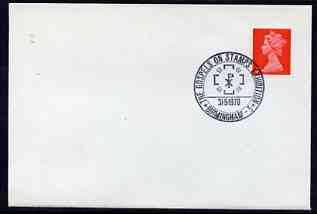 Postmark - Great Britain 1970 cover bearing special cancellation for The Gospels on Stamps Exhibition, Birmingham