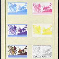 Tuvalu 1985 John Audubon Birds (Leaders of the World) 70c Broad Winged Hawk set of 7 imperf progressive proof pairs comprising the 4 individual colours plus 2, 3 and all 4 colour composites mounted on special Format International ……Details Below