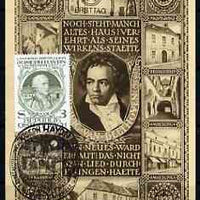 Austria 1982 Haydn 3s on 1927 Beethoven Centenary postcard (sepia) with special 'Haydn' cancel