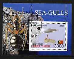 Timor (East) 2001 Sea Gulls (Insect in margin) perf m/sheet cto used