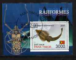 Timor (East) 2001 Fish #3 (Ray with Insect in margin) perf m/sheet cto used