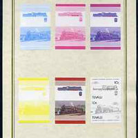 Tuvalu 1985 Locomotives #4 (Leaders of the World) 10c 'Class KF 4-8-4' set of 7 imperf progressive proof pairs comprising the 4 individual colours plus 2, 3 and all 4 colour composites mounted on special Format International cards……Details Below